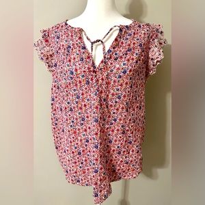 LOFT tie-neck top, size medium